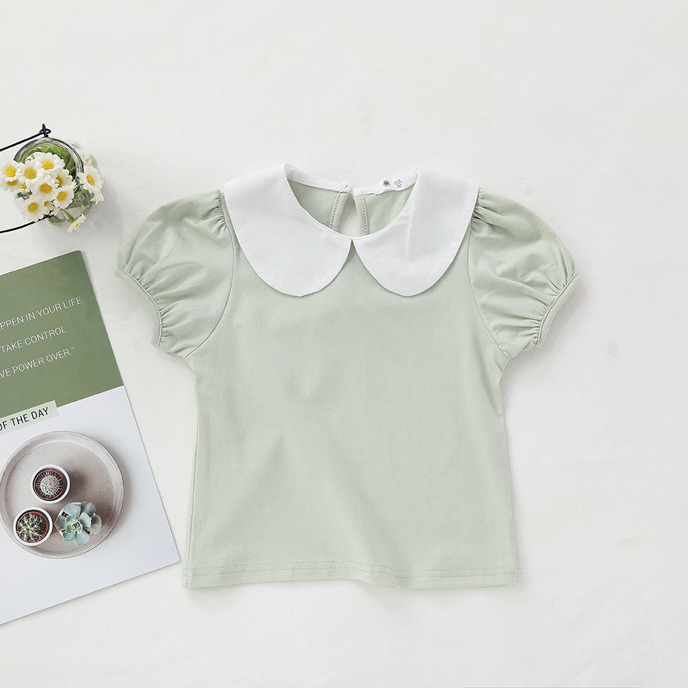 [602130] - Baju Atasan Blouse Lengan Pendek Anak Perempuan Fashion - Motif Wrinkle Side
