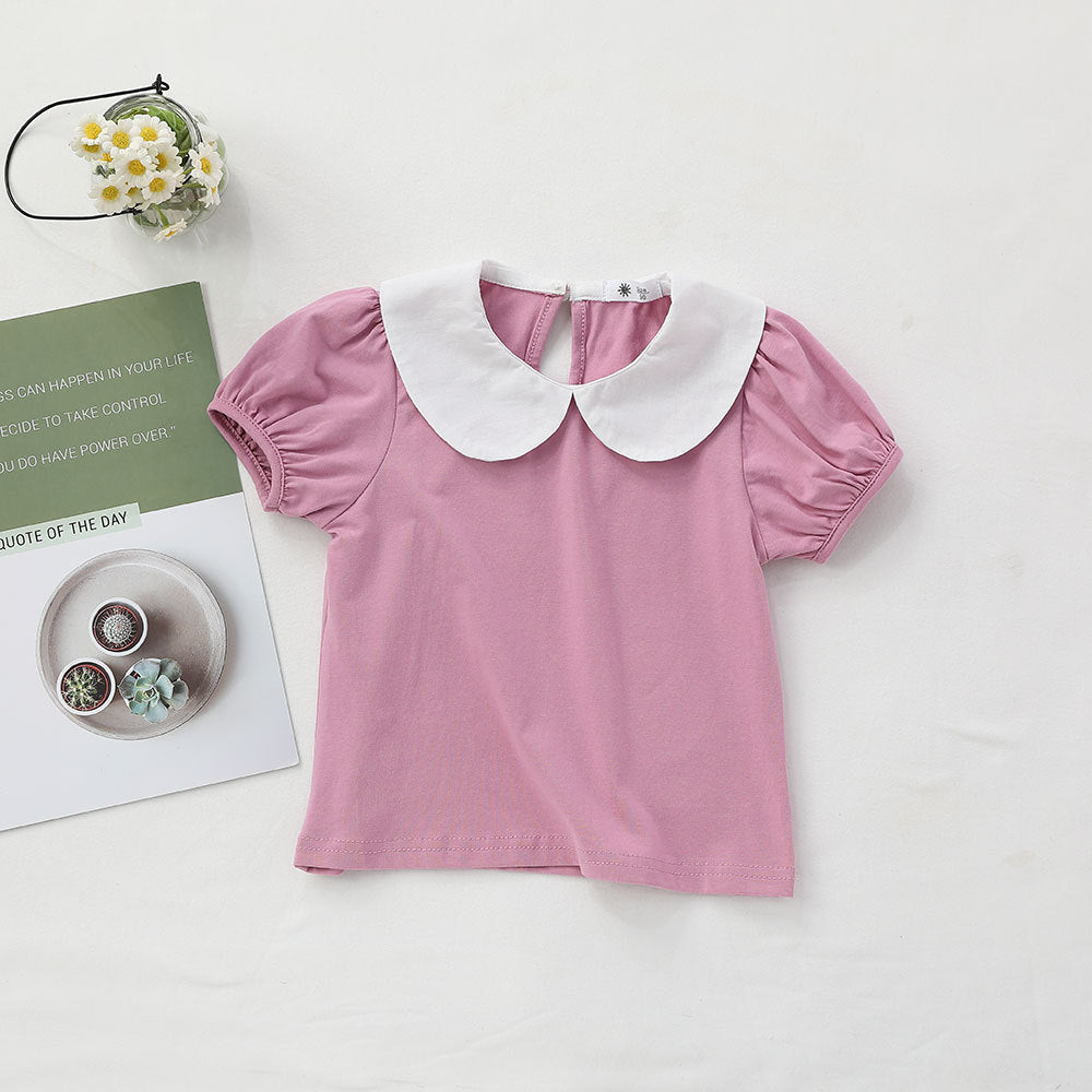 [602130] - Baju Atasan Blouse Lengan Pendek Anak Perempuan Fashion - Motif Wrinkle Side