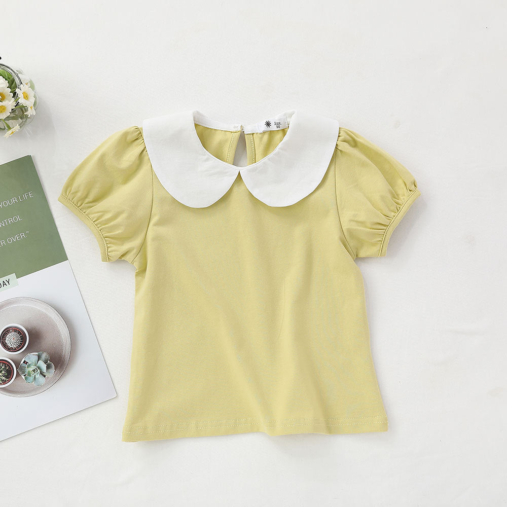 [602130] - Baju Atasan Blouse Lengan Pendek Anak Perempuan Fashion - Motif Wrinkle Side