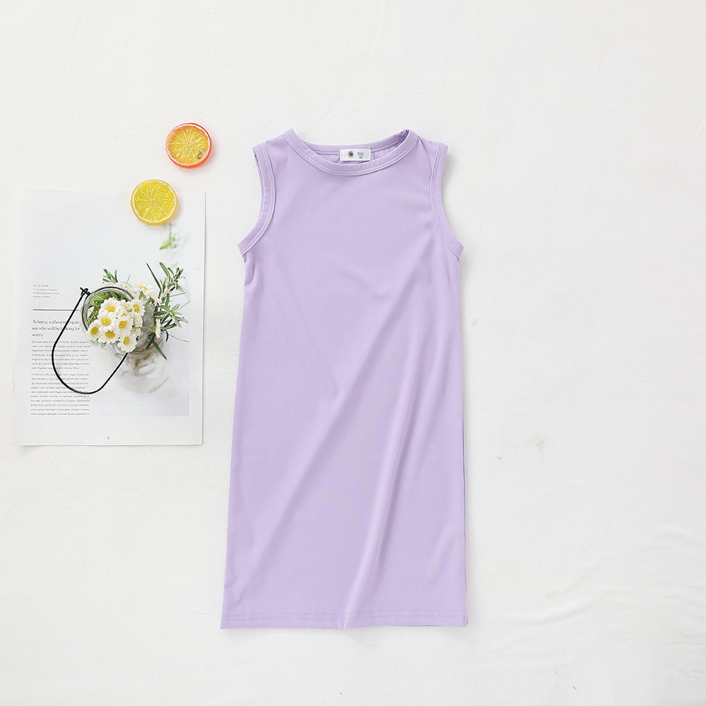 [602131] - Baju Dress Kutung Anak Perempuan Import Fashion Kekinian - Motif Smooth Plain