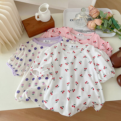 [602141] - Baju Atasan Lengan Pendek Anak Perempuan Fashion - Motif Little Flower