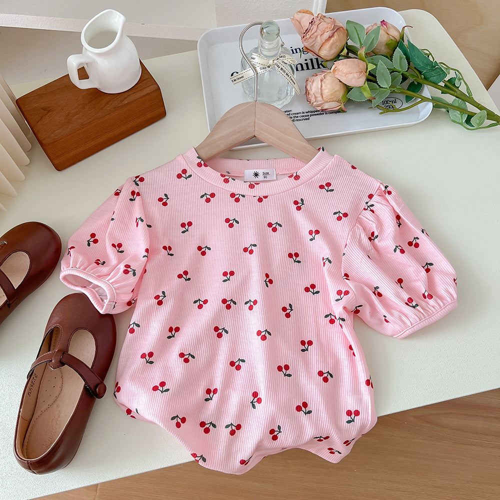 [602141] - Baju Atasan Lengan Pendek Anak Perempuan Fashion - Motif Little Flower