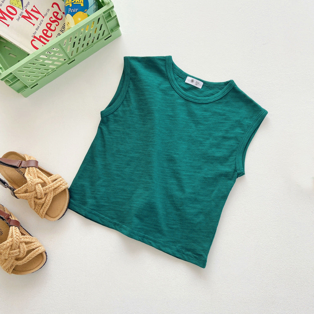 [602150] - Baju Atasan Polos Tanpa Lengan Anak Perempuan Fashion - Motif Plain Relax
