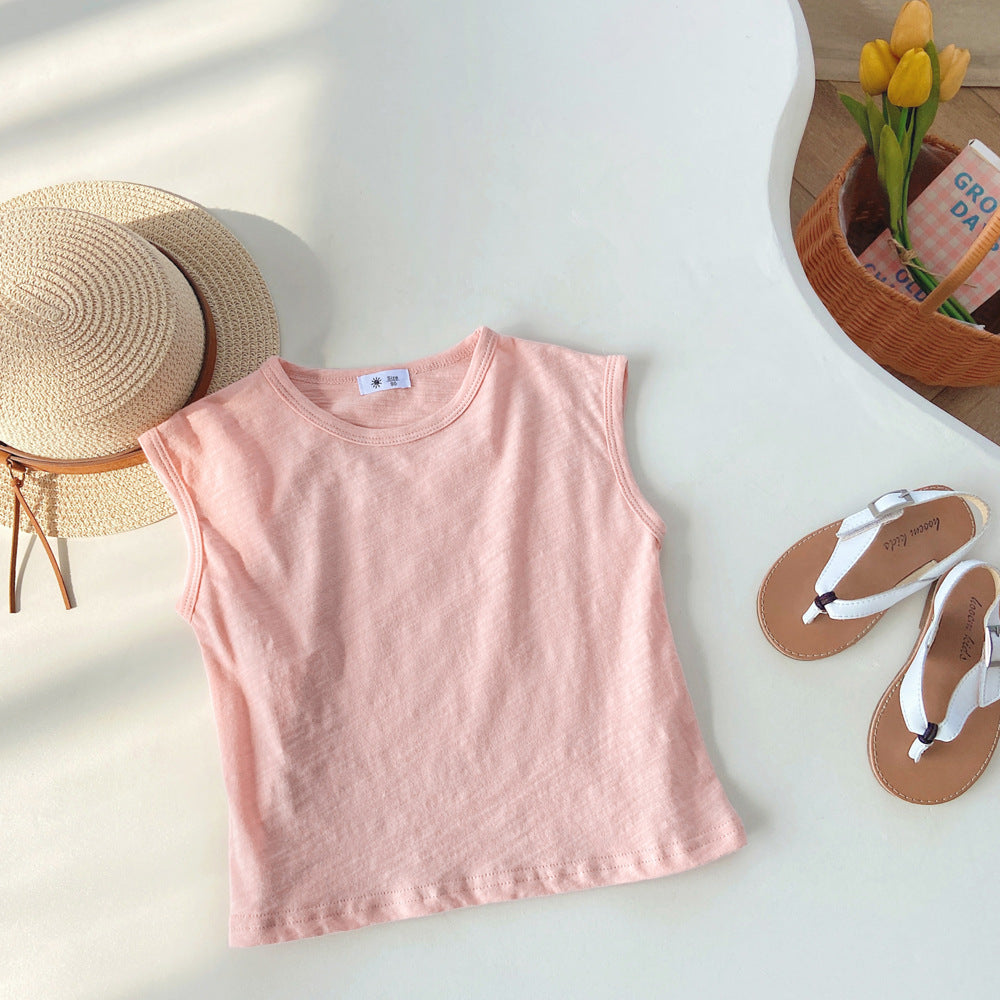 [602150] - Baju Atasan Polos Tanpa Lengan Anak Perempuan Fashion - Motif Plain Relax