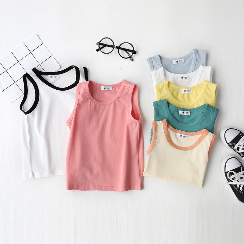 [602154] - Baju Santai Atasan Kutung Anak Perempuan Fashion Import - Motif Thick Line