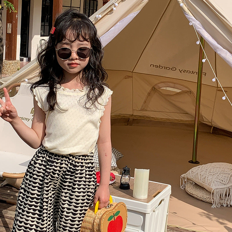[602155] - Baju Atasan Tanpa Lengan Anak Perempuan Fashion Trendy - Motif Wave Plain