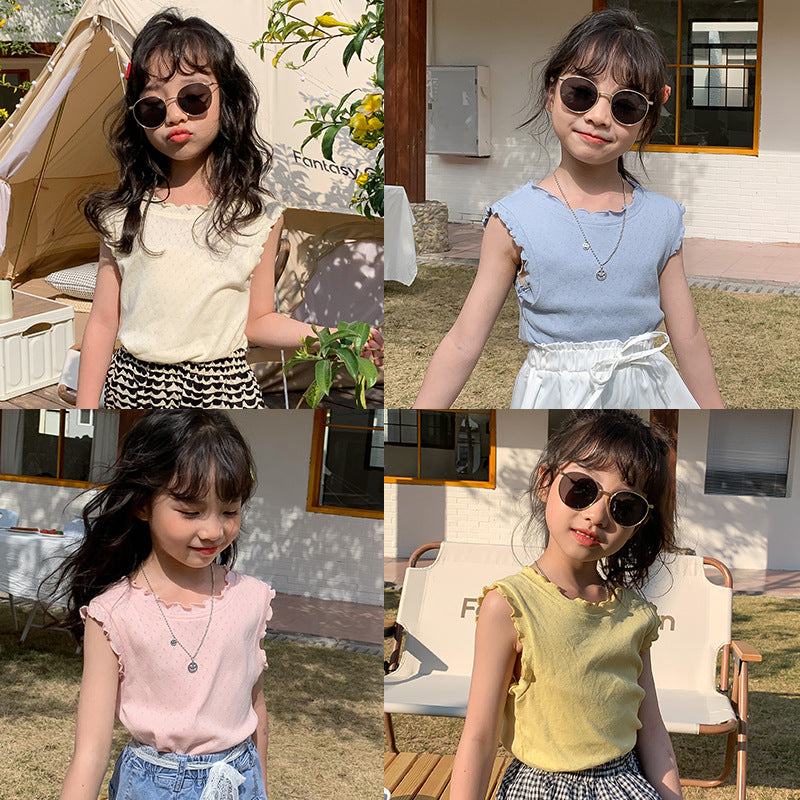 [602155] - Baju Atasan Tanpa Lengan Anak Perempuan Fashion Trendy - Motif Wave Plain