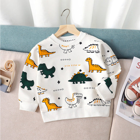 [703113] - Baju Sweater Atasan Lengan Panjang Fashion Anak Cowok - Motif Paw Dino