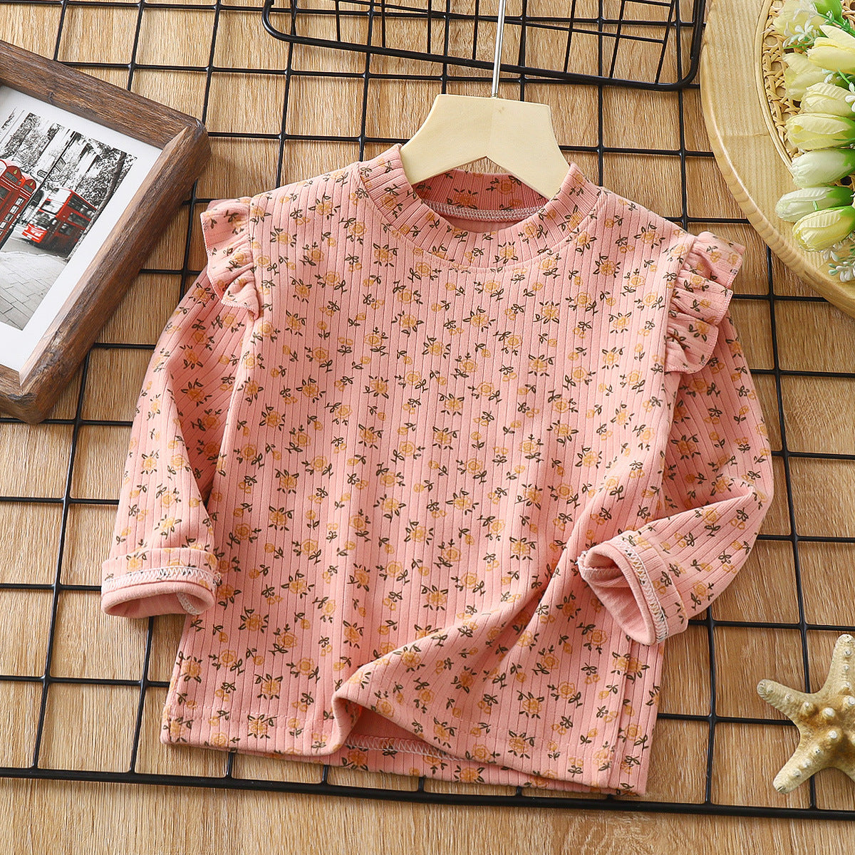 [703115] - Baju Atasan Blouse Lengan Panjang Fashion Anak Perempuan - Motif Tiny Flower