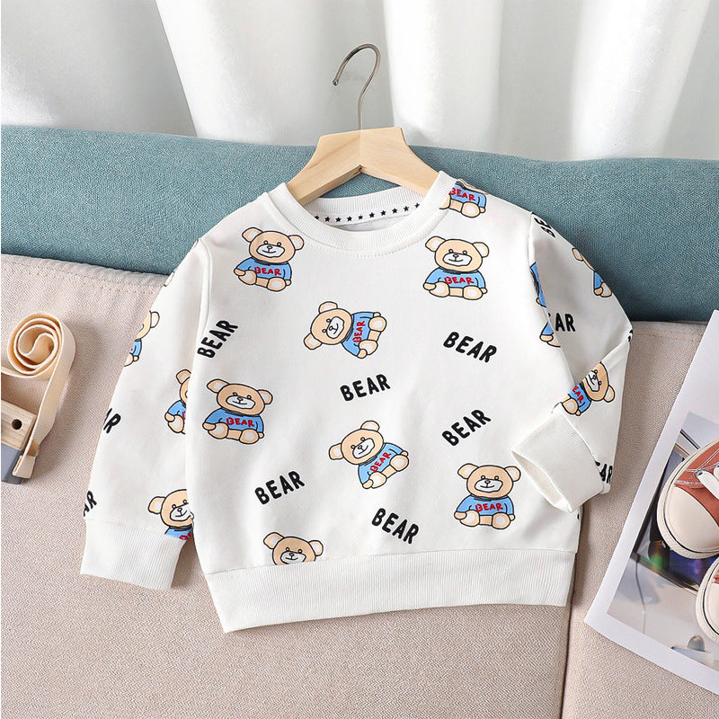 [703116] - Atasan Baju Sweater Lengan Panjang Fashion Import Anak Cowok - Motif Bear Doll
