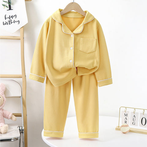 [703121-Boys] - Setelan Baju Tidur Kemeja Polos Anak Cowok - Motif Plain Line