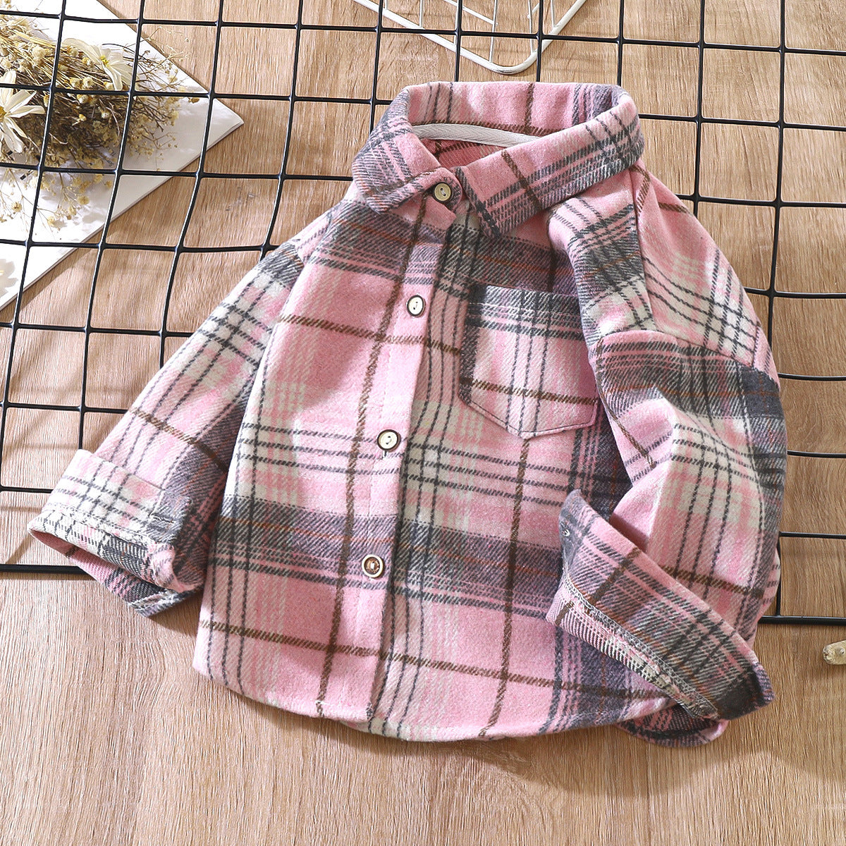 [703123] - Baju Atasan Kemeja Lengan Panjang Fashion Anak Cowok - Motif Smooth Plaid