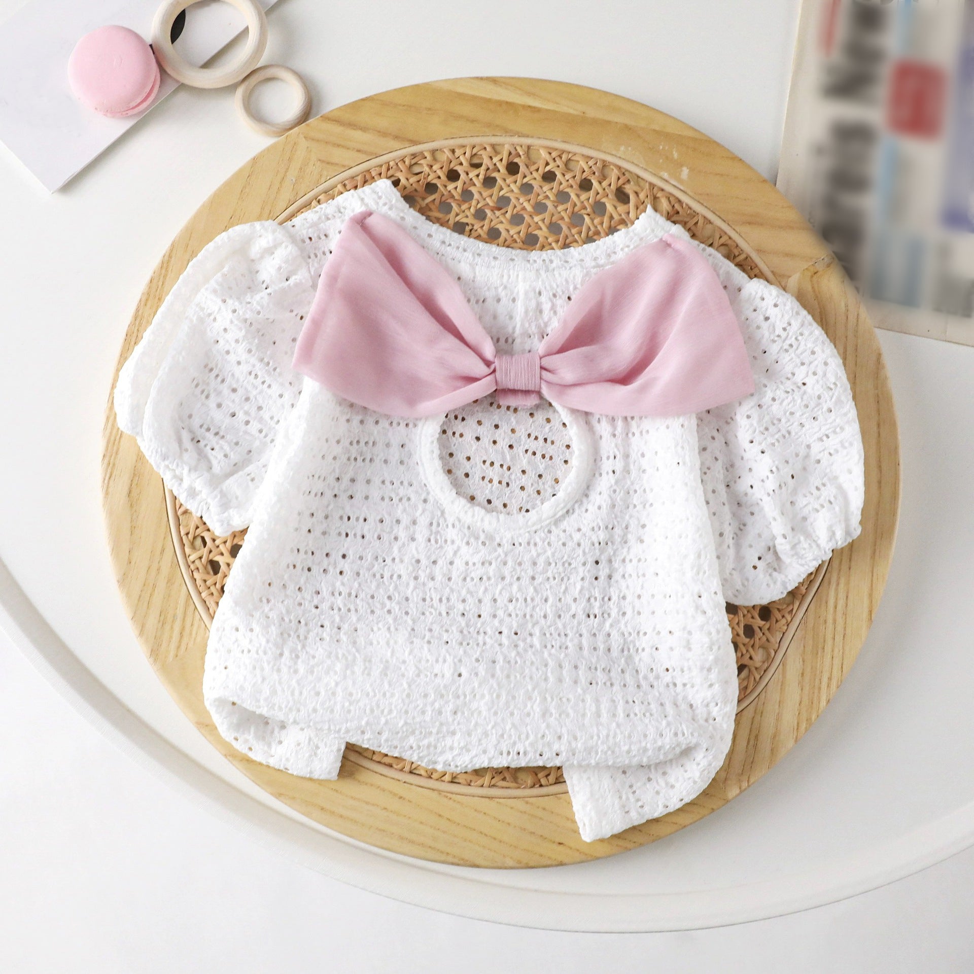 [721108] - Baju Atasan Blouse Lengan Pendek Anak Perempuan - Motif Pretty Ribbon