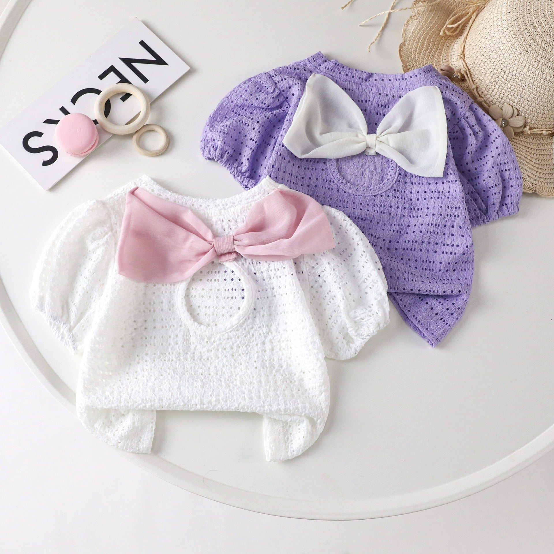 [721108] - Baju Atasan Blouse Lengan Pendek Anak Perempuan - Motif Pretty Ribbon