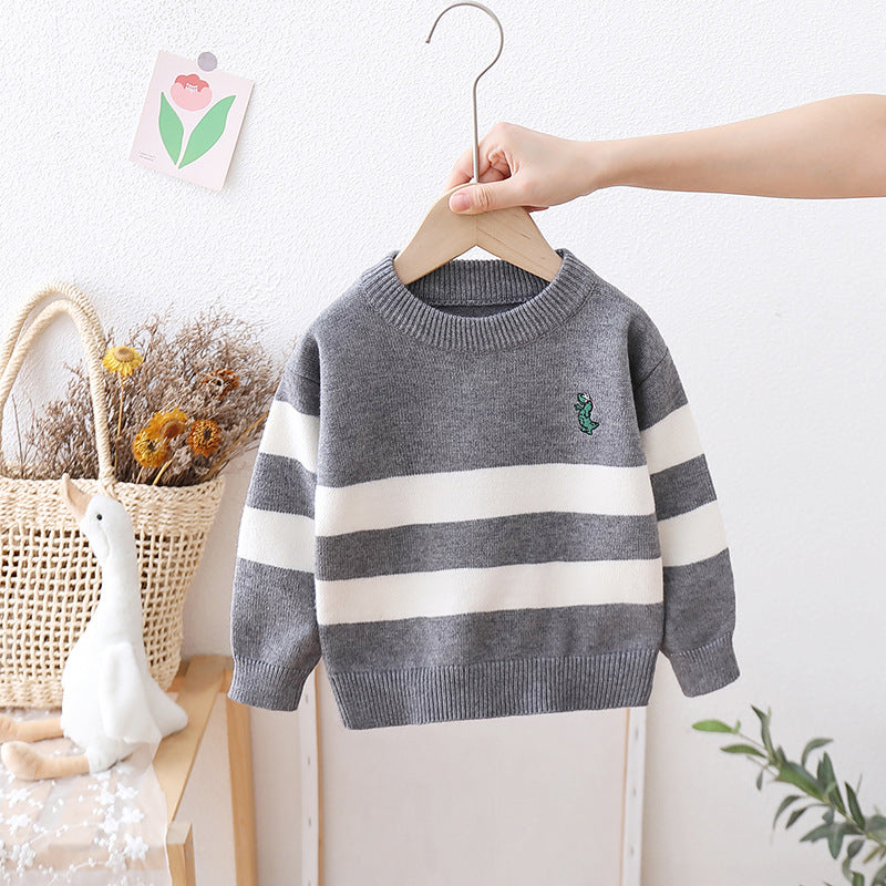 [722101] - Baju Atasan Sweater Lengan Panjang Fashion Anak Cowok - Motif Little Dino