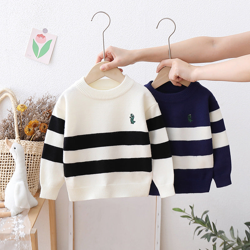 [722101] - Baju Atasan Sweater Lengan Panjang Fashion Anak Cowok - Motif Little Dino