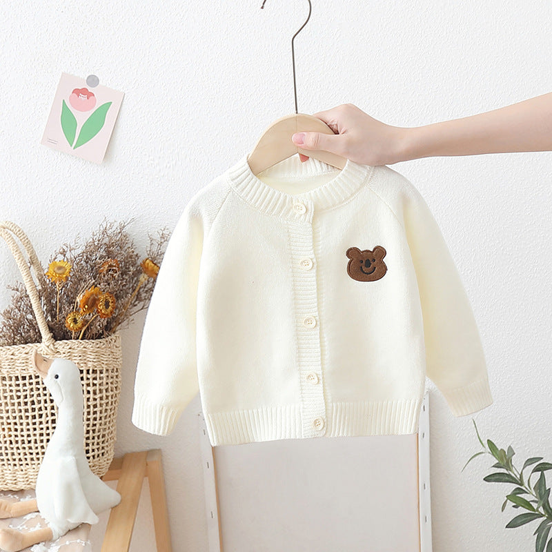 [722105] - Baju Atasan Jaket Rajut Lengan Panjang Fashion Anak Cowok - Motif Little Bear