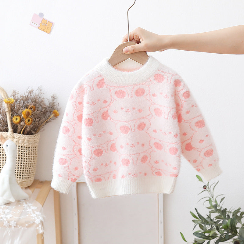 [722109] - Baju Atasan Lengan Panjang Sweater Rajut Fashion Anak Perempuan - Motif Plump Rabbit