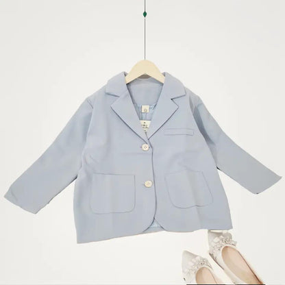 [507837] - Baju Atasan Cardigan Lengan Panjang Fashion Anak Cewek - Motif Big Collar