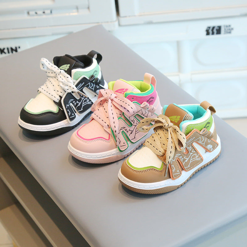 [801106 Size 21 - 32] - Shoes Sepatu Sneakers Anak Cowok dan Cewek - Motif Abstract Line