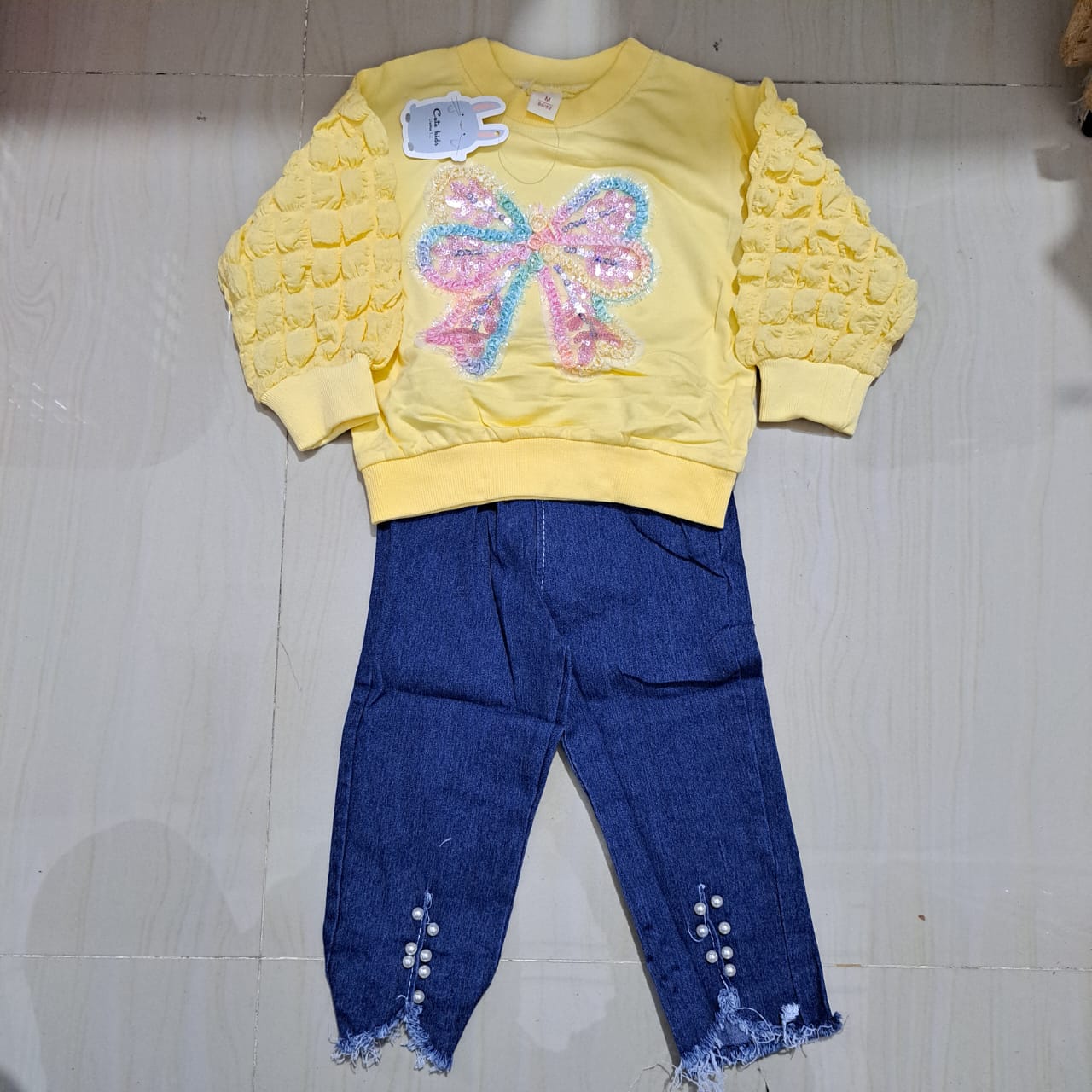 [001361] - Setelan Ootd Fashion Anak - Motif Glittering Ribbon