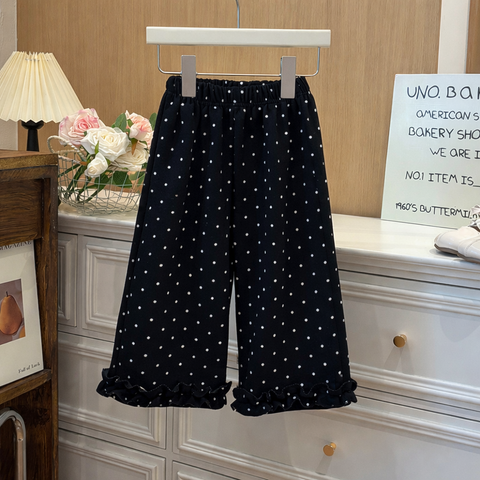 [908103] - Bawahan Celana Panjang Fashion Stylish Anak Perempuan Cewek - Motif Dot Straight - BABYHOKI STORE - BABYHOKI STORE
