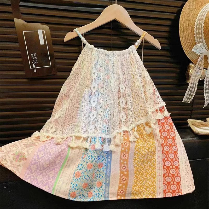 [963105] - Baju Dress Gaun Lengan Kutung Style Summer Fashion Anak Perempuan Cewek - Motif Floral - BABYHOKI STORE
