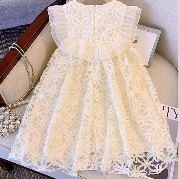 [963117] - Baju Gaun Dress Princess Atasan Lengan Kutung Korean Fashion Style Anak Perempuan Cewek - Motif Pearl Top - BABYHOKI STORE