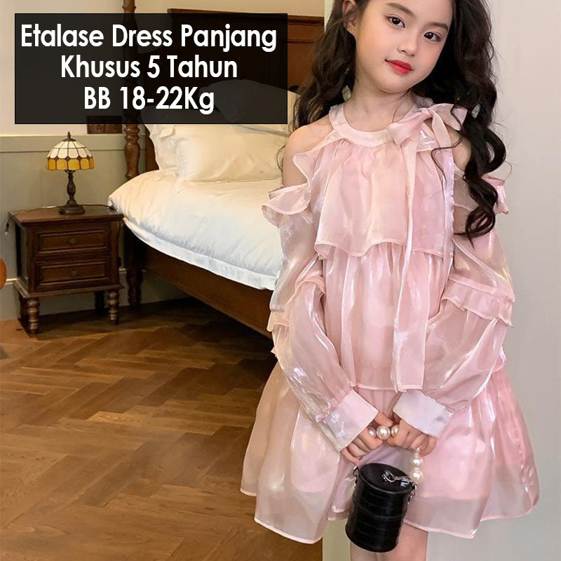 CLEARANCE SALE [Dress Lengan Panjang] 5 Tahun BB 18-22kg Gaun Anak Cewek Perempuan