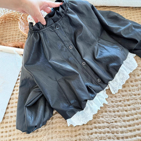 [963149] - Baju Atasan Jaket Kulit Lengan Panjang Anak Perempuan Cewek - Motif Forest Lace - BABYHOKI STORE - BABYHOKI STORE