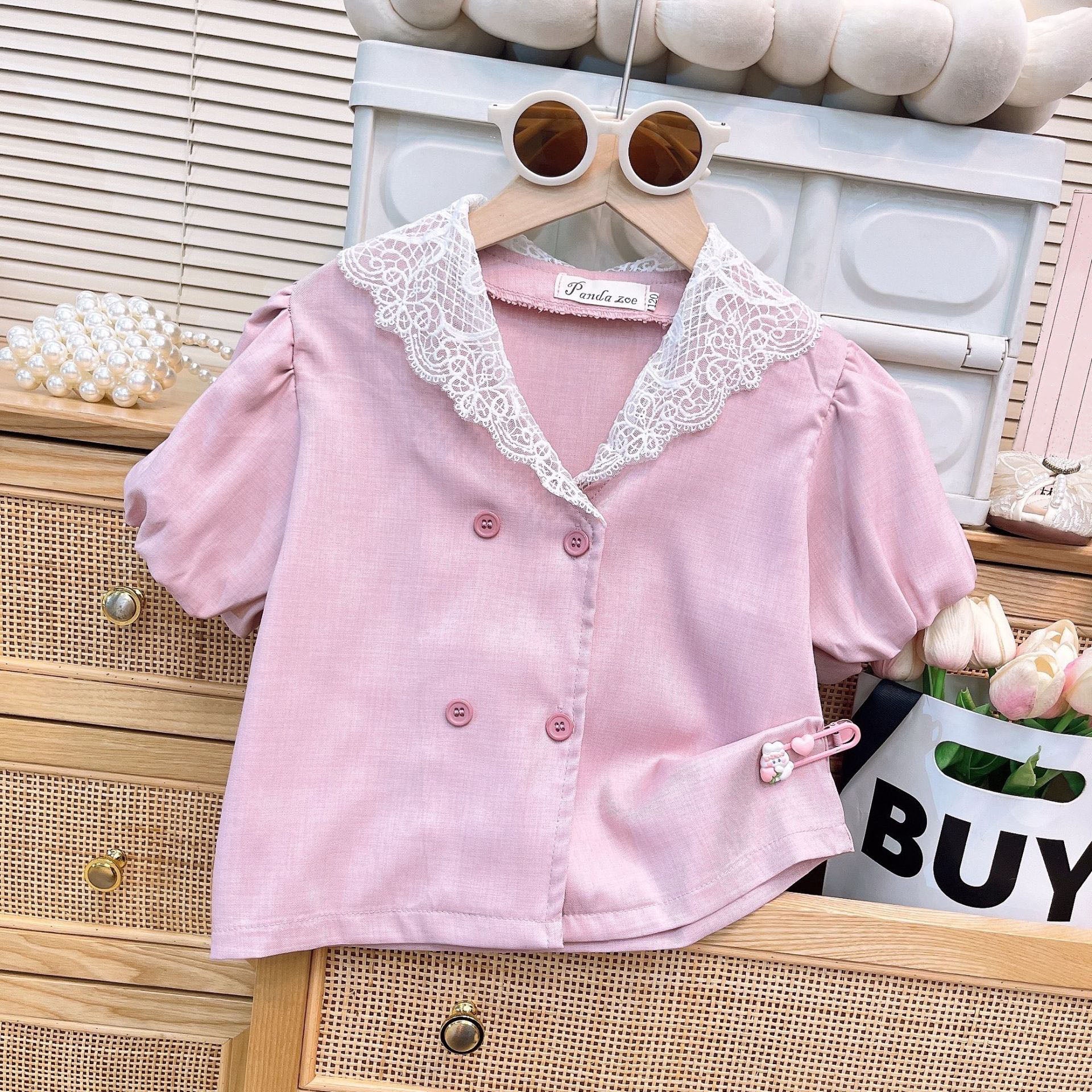 [963156] - One Set 2in1 Baju Setelan Atasan Lengan Pendek Bawahan Celana Pendek Korean Version Style Anak Perempuan Cewek - Motif Pink Solid Color - BABYHOKI STORE - BABYHOKI STORE