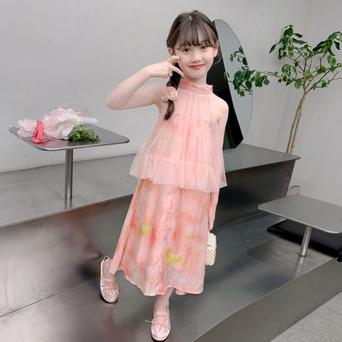 [963204] - Baju Gaun Dress Summer Lengan Kutung Korean Style Anak Perempuan Cewek - Motif Color Abstract - BABYHOKI STORE - BABYHOKI STORE