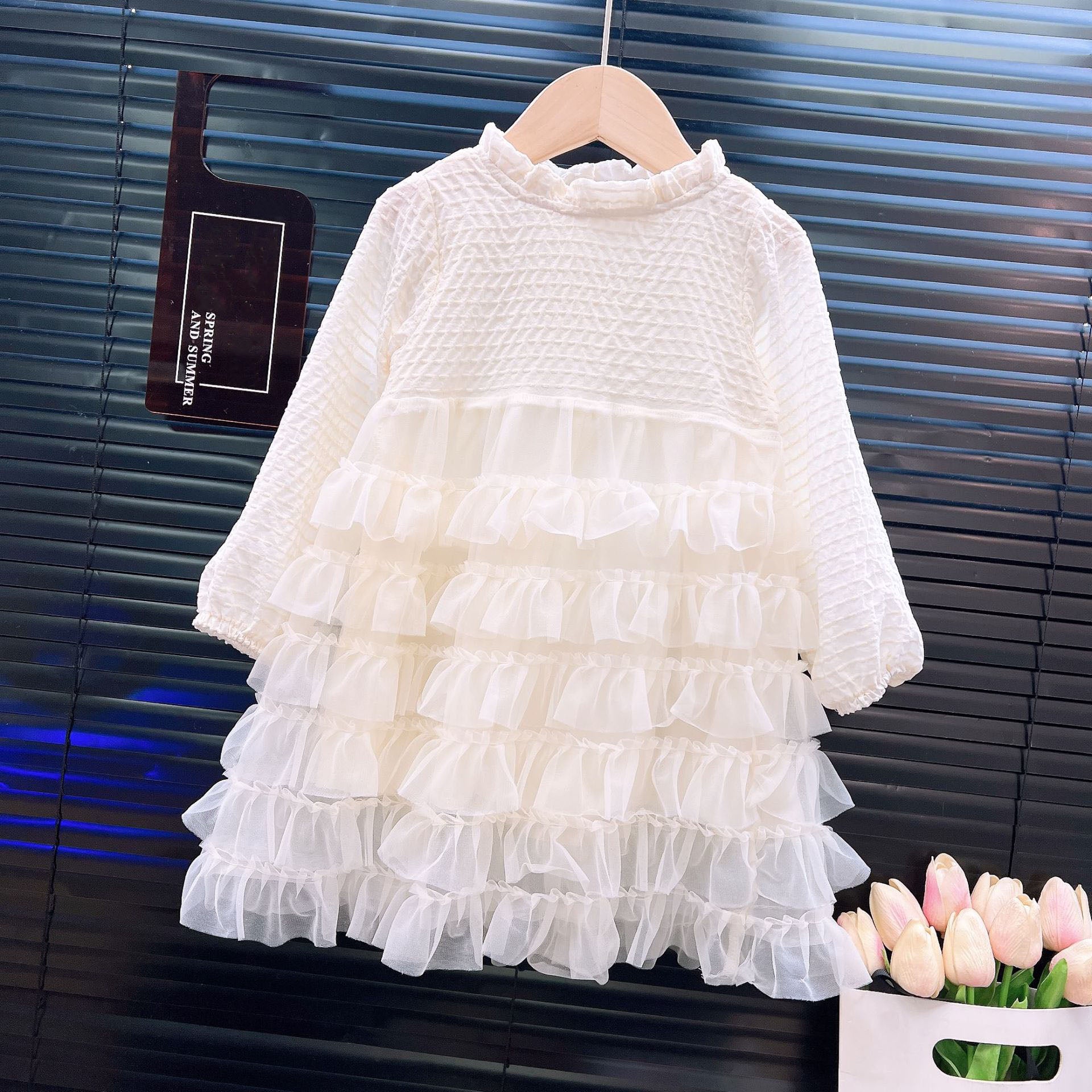 [363902] - One Set 2in1 Baju Setelan Dress Gaun Lengan Panjang Atasan Jaket Denim Fashion Anak Perempuan Cewek - Motif Cute Ribbon - BABYHOKI STORE - BABYHOKI STORE