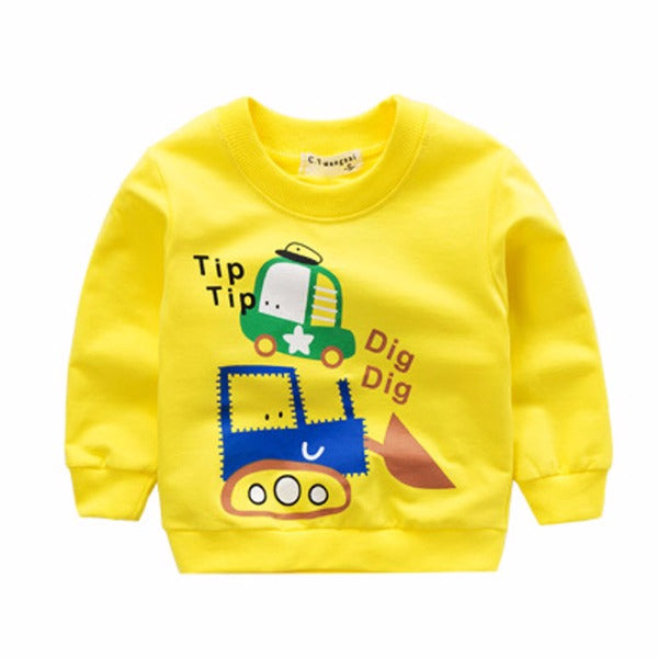 [102183] - [100 % IMPORT] Atasan Sweater Anak Excavator Yellow 1 - 4 Thn [B1083]