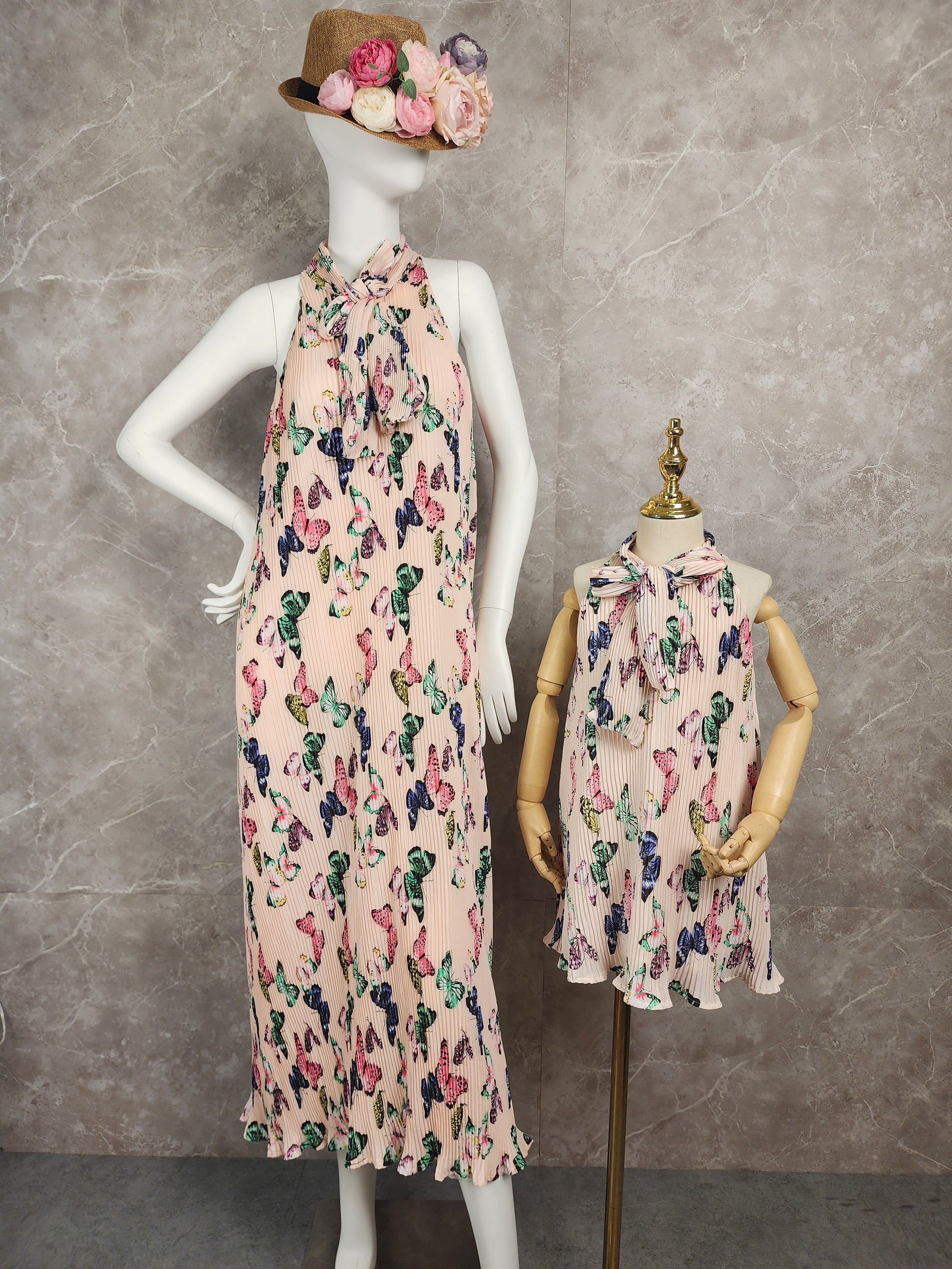 [DR126] - Dress Panjang Couple Ibu Anak Fashion Import - Motif Lemon