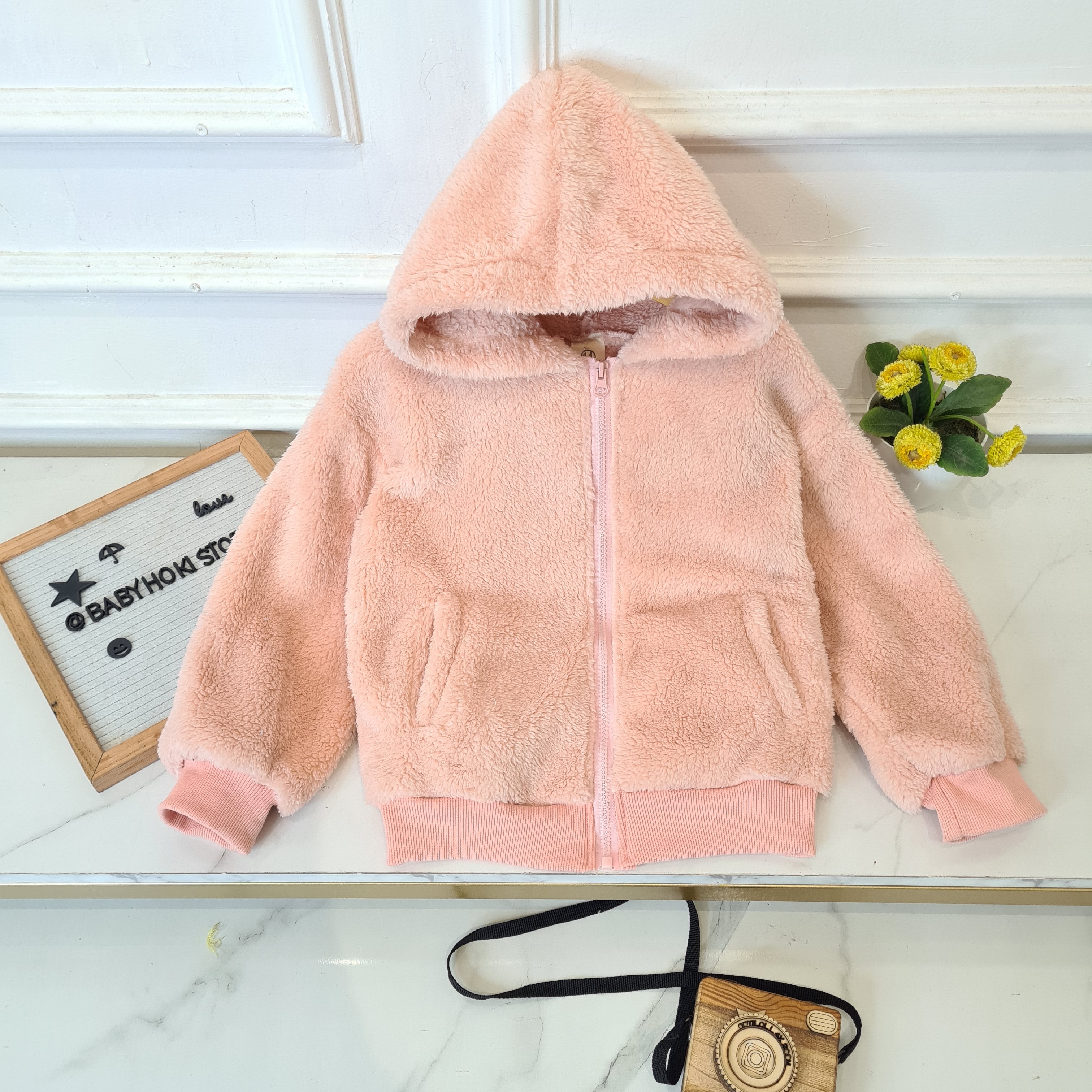 [507746] - Baju Atasan Jaket Hoodie Fashion Anak Perempuan - Motif Name Box