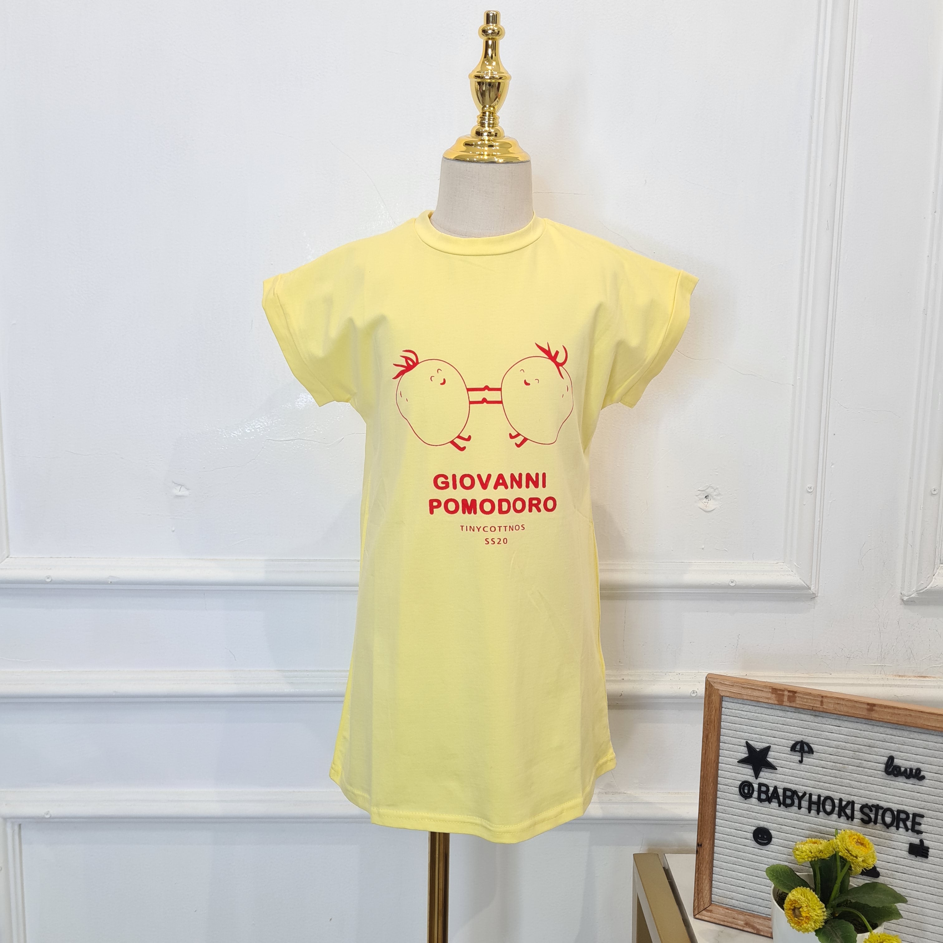 [507753] - Baju Dress Lengan Pendek Fashion Anak Perempuan - Motif Clothes Words