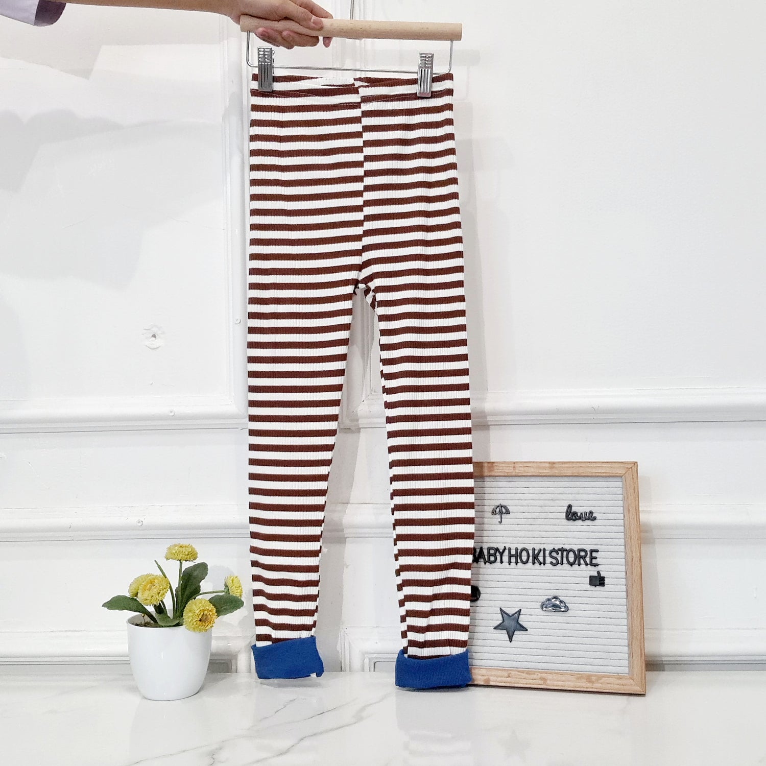 [507763] - Bawahan Celana Panjang Legging Fashion Anak Perempuan - Motif Thick Stripes