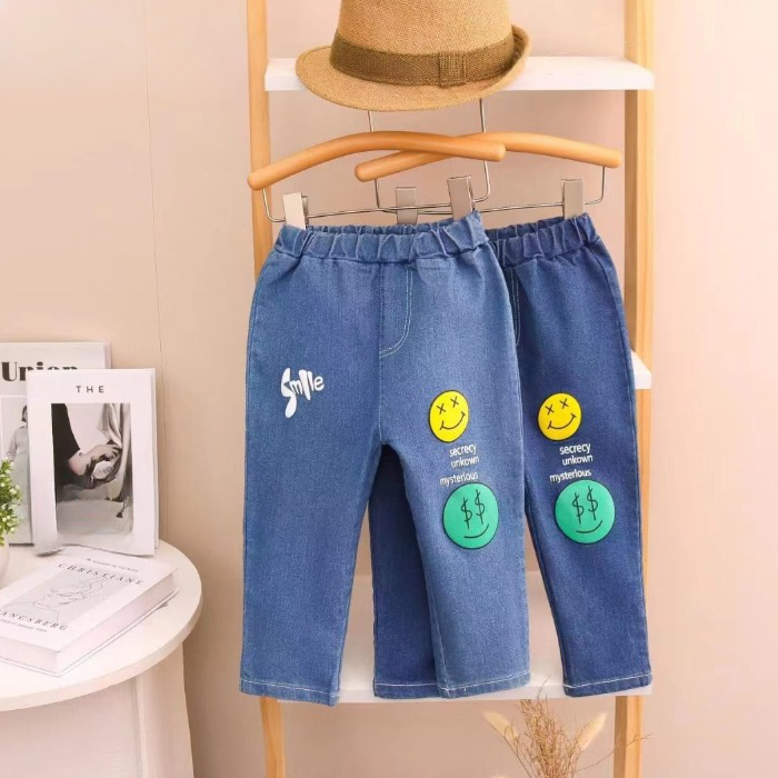 [119368-V1] - Bawahan Celana Panjang Jeans Fashion Anak Laki-Laki - Motif Money Smile