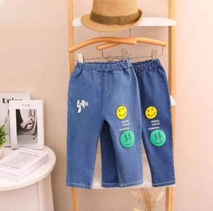 [119368-V1] - Bawahan Celana Panjang Jeans Fashion Anak Laki-Laki - Motif Money Smile