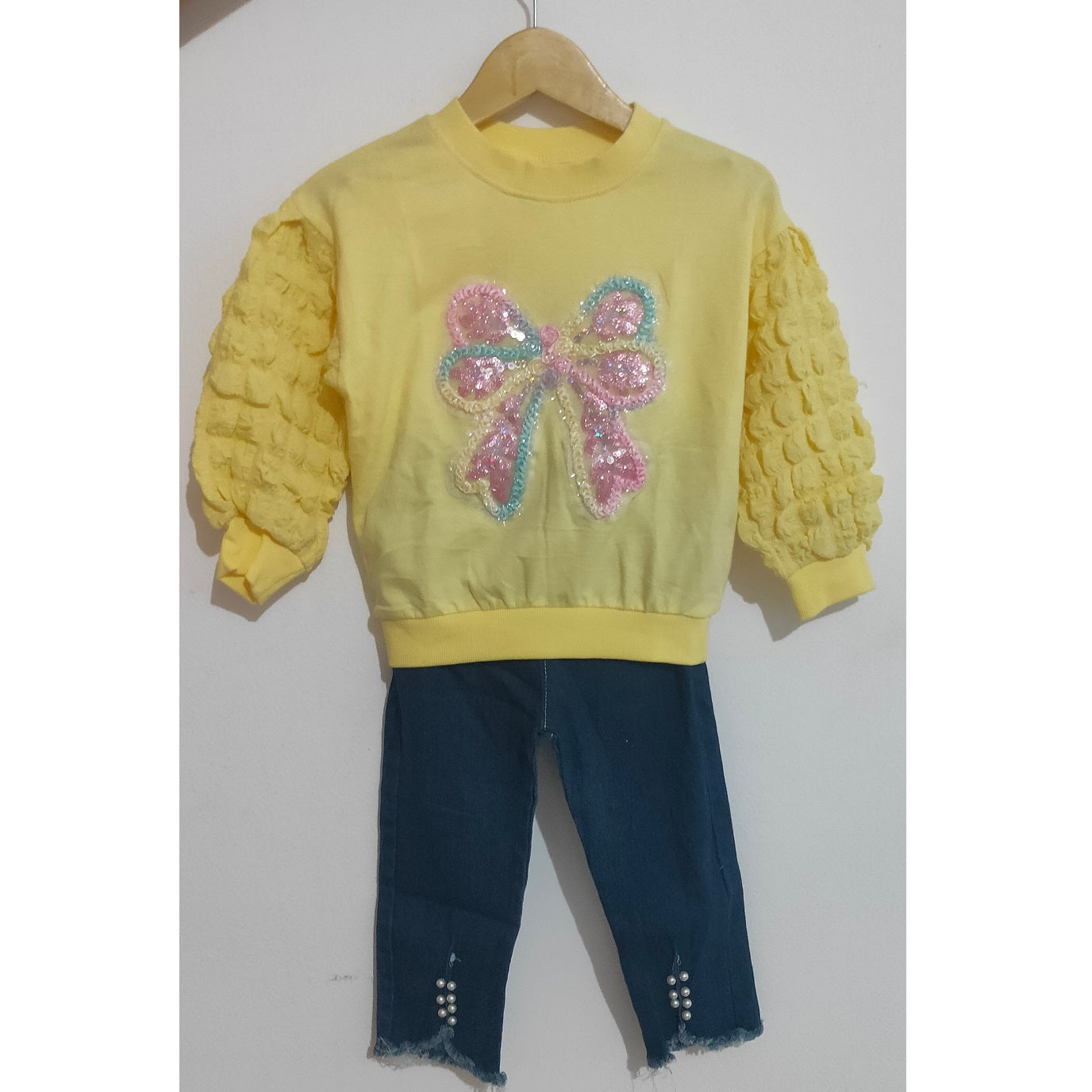 [001361] - Setelan Ootd Fashion Anak - Motif Glittering Ribbon