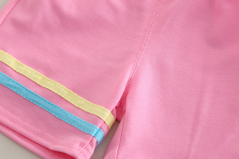 [368580] - One Set 2in1 Baju Setelan Atasan Polo Lengan Pendek Bawahan Celana Pendek Fashion Sporty Summer Anak Perempuan Cewek - Motif Number 53 - BABYHOKI STORE