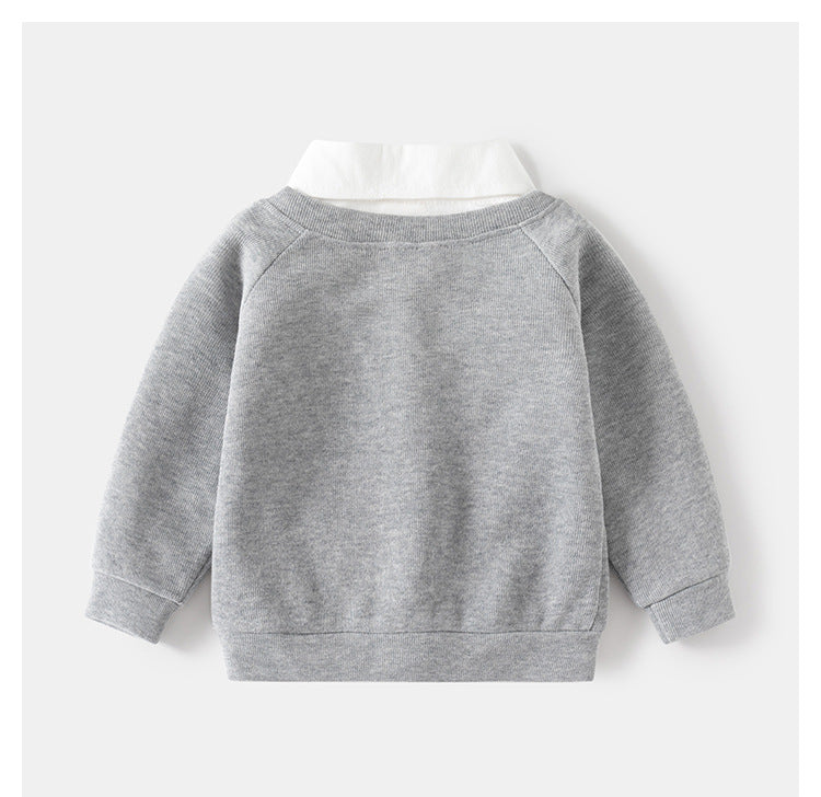 [5131053] - Baju Kemeja Sweater Lengan Panjang Fashion Import Anak Laki-Laki - Motif Bear Style