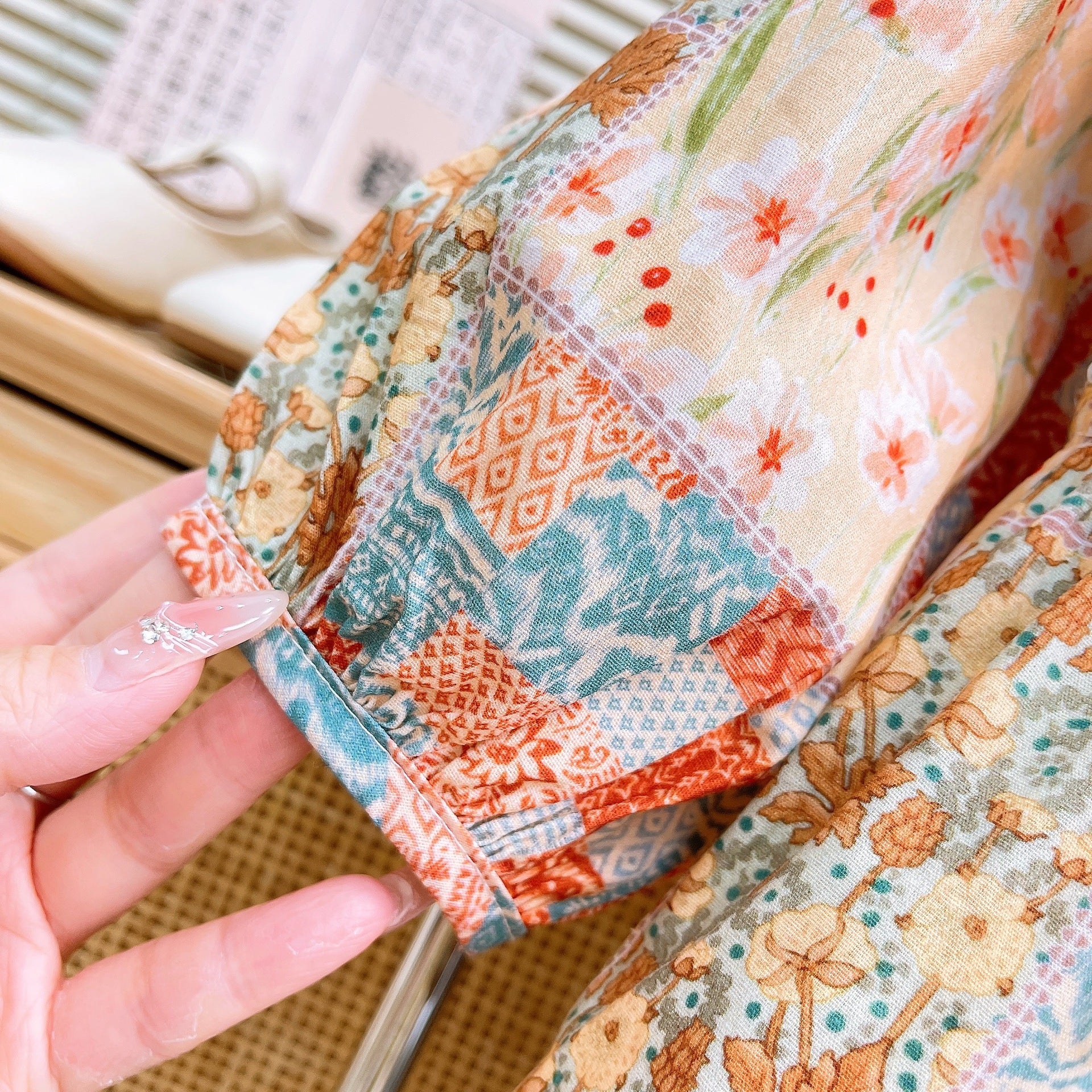 [363795] - Setelan Baju Blouse Lengan Panjang Celana Jeans Panjang Fashion Anak Perempuan - Motif Nature Flower