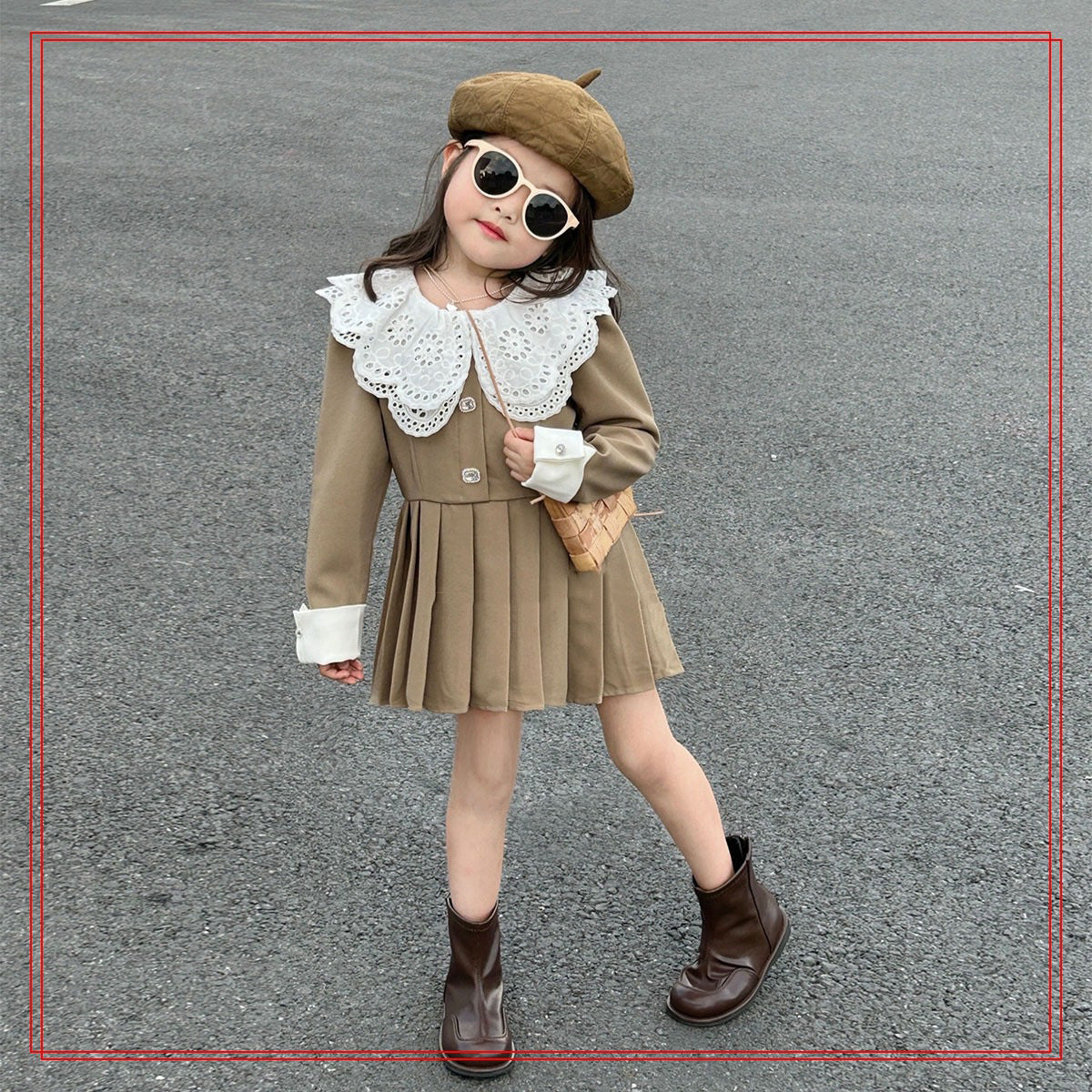 [507966] - Baju Dress Korea Fashion Anak Perempuan - Motif Fold Down