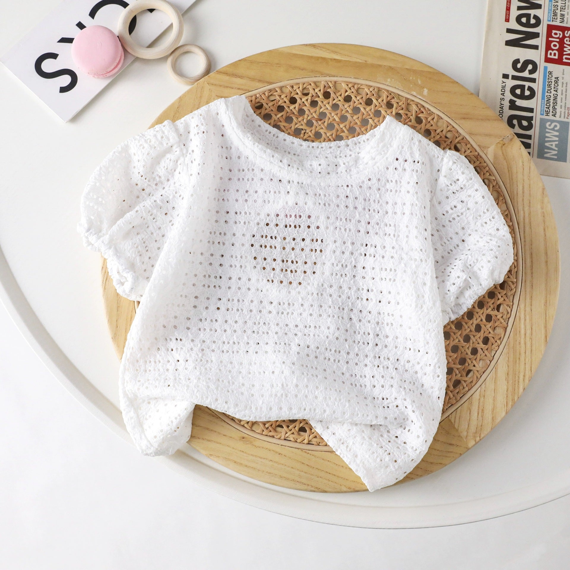 [721108] - Baju Atasan Blouse Lengan Pendek Anak Perempuan - Motif Pretty Ribbon