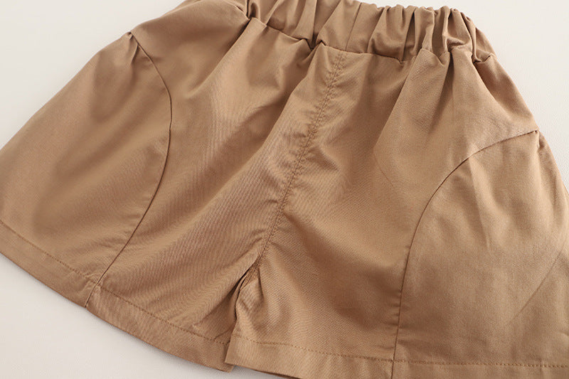 [345509] - One Set 2in1 Baju Setelan Summer Atasan Blouse Lengan Pendek Bawahan Celana Pendek Fashionable Anak Perempuan Cewek - Motif 3D Flower - BABYHOKI STORE - BABYHOKI STORE