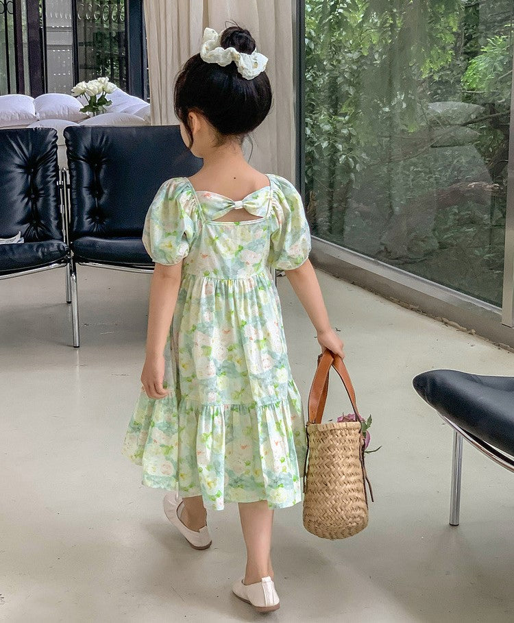 [5071024] - Baju Dress Lengan Pendek Fashion Anak Perempuan - Motif Fresh Flower