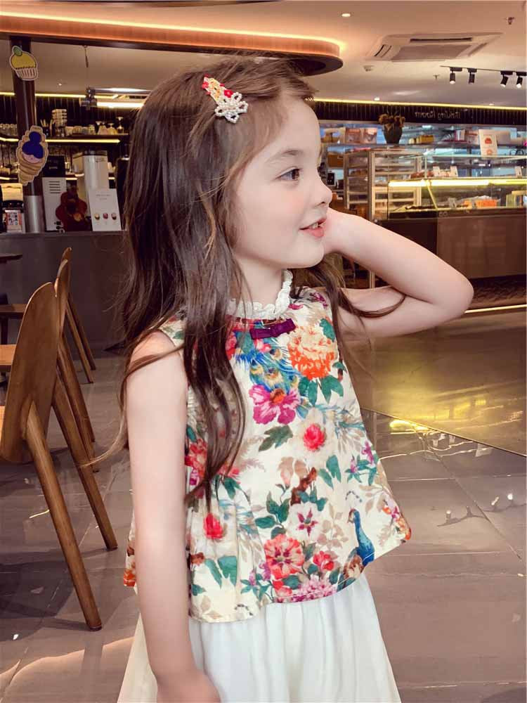 [5071090] - One Set 2in1 Baju Setelan Atasan Shanghai Lengan Kutung Bawahan Celana Panjang Putih Fashion Anak Perempuan Cewek - Motif Etnik Shanghai - BABYHOKI STORE
