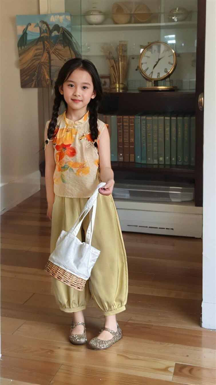 [5071051] - Setelan Baju Kutung Celana Panjang Fashion Anak Perempuan - Motif Flower Bloom